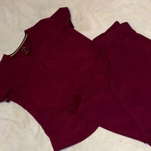 Burgundy Meraki Scrub Set